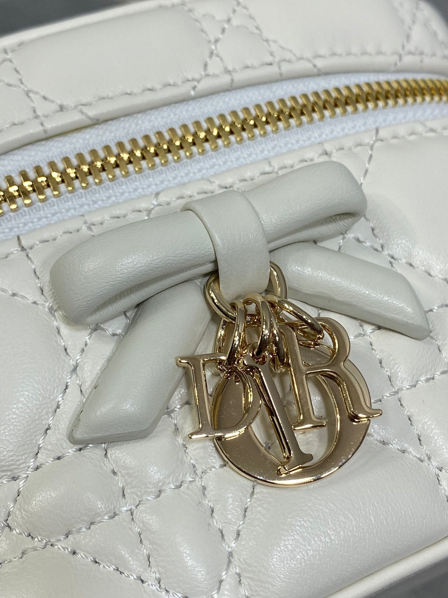DIOR 26S MINI VANITY 17 IN WHITE LAMBSKIN