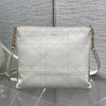 DIOR 26S TRIANON BAG 25 IN WHITE LAMBSKIN