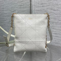 DIOR 26S TRIANON BAG 18 IN WHITE LAMBSKIN