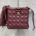 DIOR 26S ADIORABLE BUCKET BAG 20 IN BURGUNDY LAMBSKIN