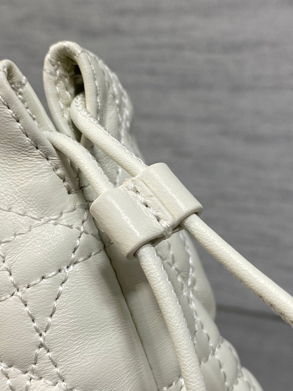 DIOR 26S ADIORABLE BUCKET BAG 20 IN WHITE LAMBSKIN