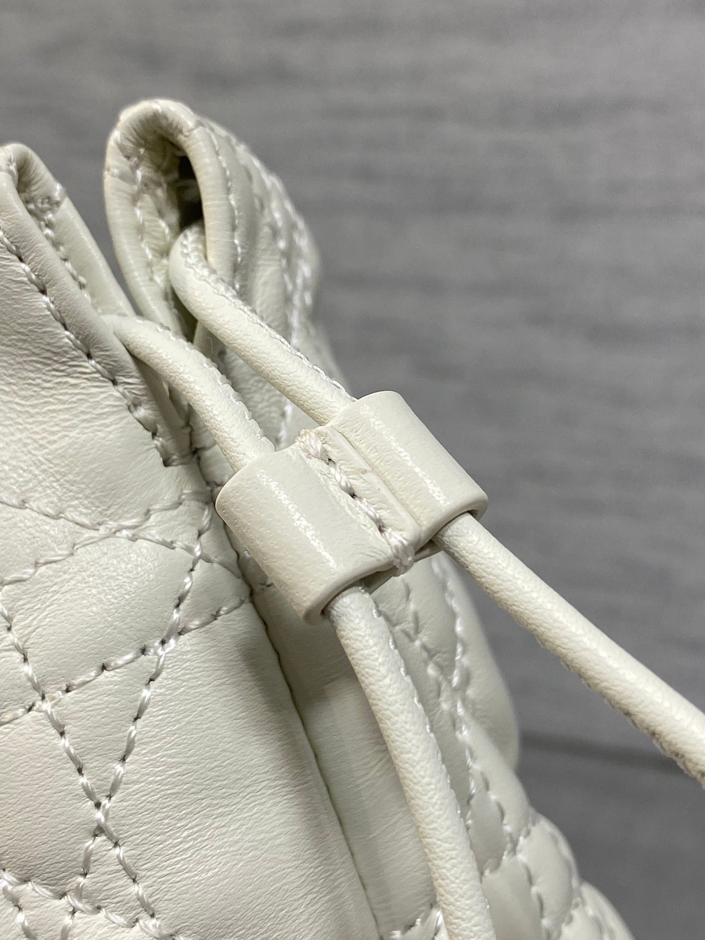 DIOR 26S ADIORABLE BUCKET BAG 20 IN WHITE LAMBSKIN
