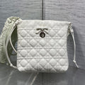 DIOR 26S ADIORABLE BUCKET BAG 20 IN WHITE LAMBSKIN