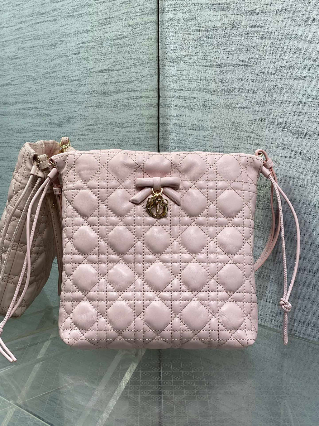 DIOR 26S ADIORABLE BUCKET BAG 20 IN LIGHT PINK LAMBSKIN