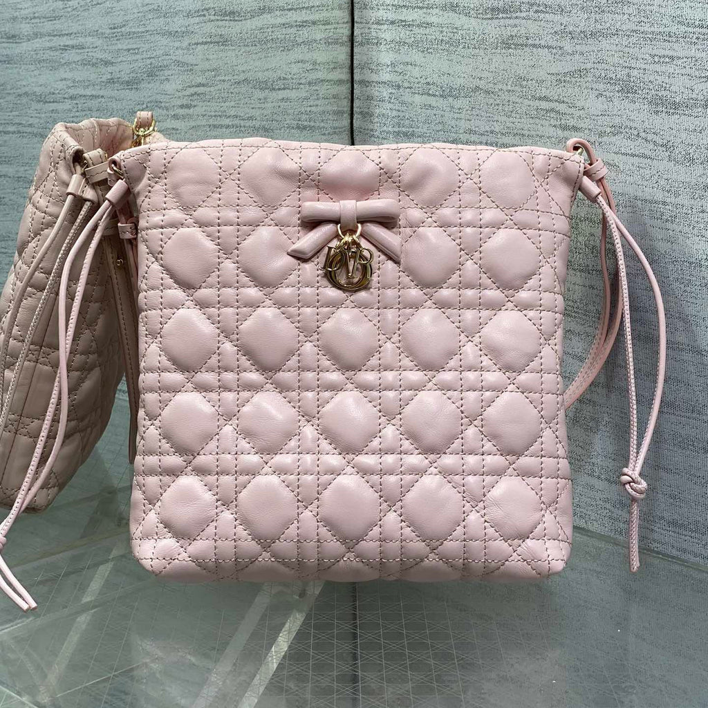 DIOR 26S ADIORABLE BUCKET BAG 20 IN LIGHT PINK LAMBSKIN