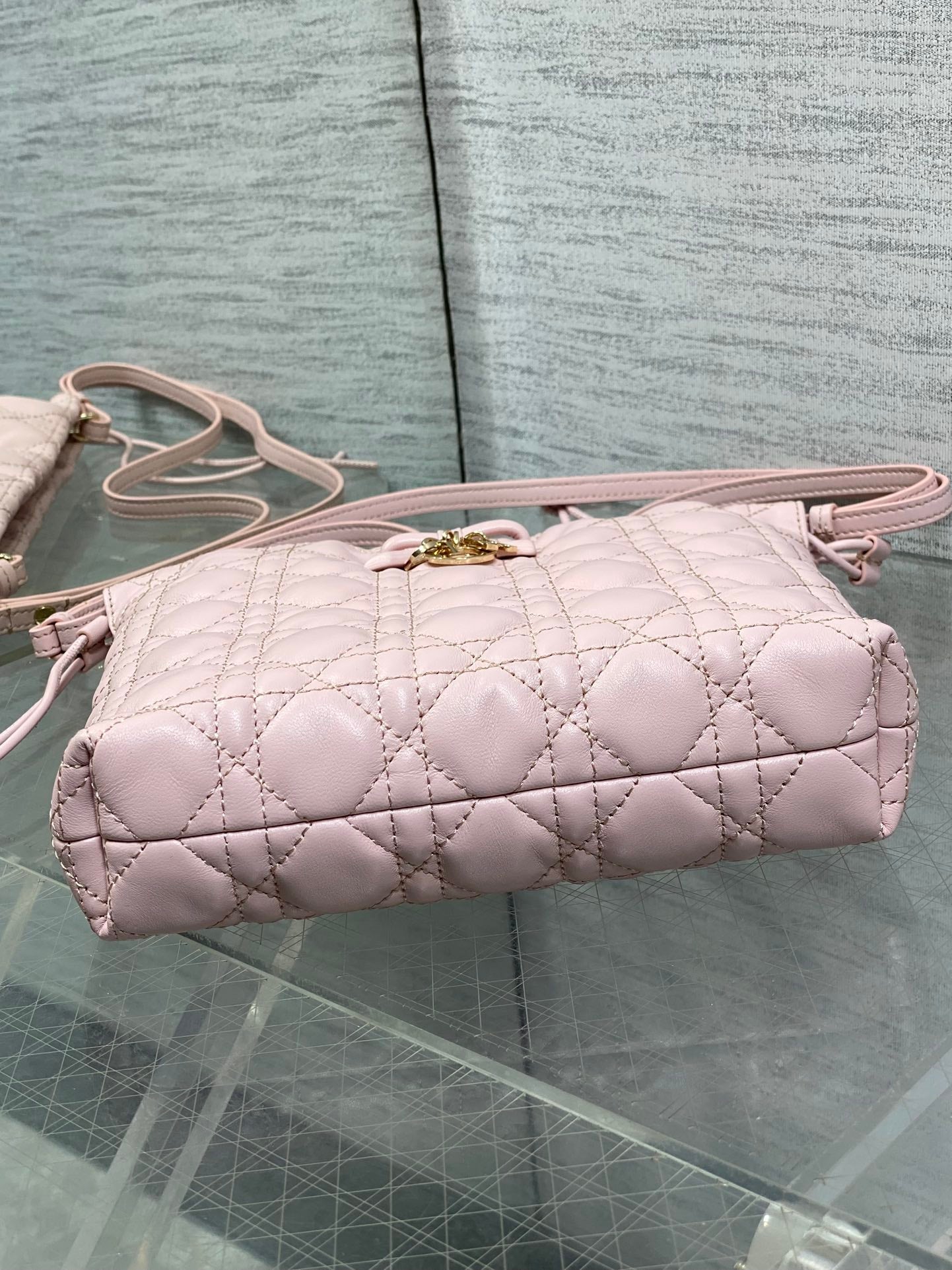 DIOR 26S ADIORABLE BUCKET BAG 20 IN LIGHT PINK LAMBSKIN