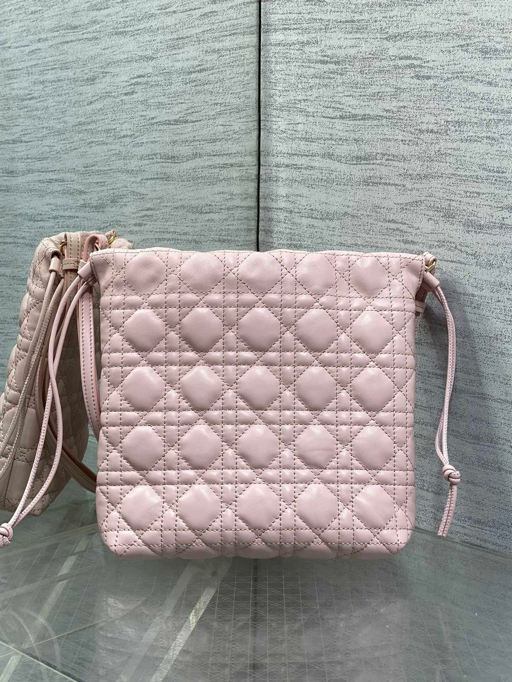 DIOR 26S ADIORABLE BUCKET BAG 20 IN LIGHT PINK LAMBSKIN