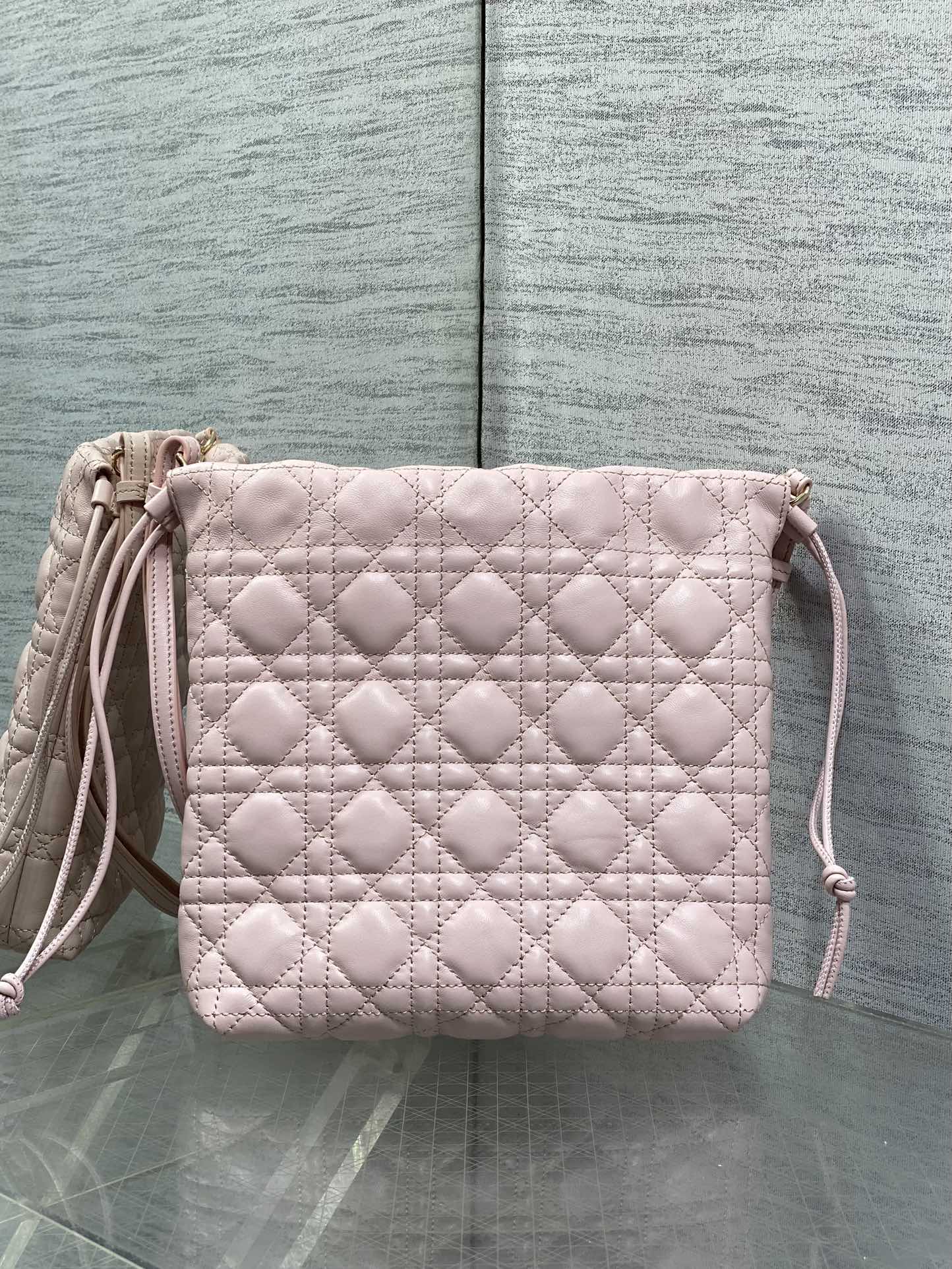 DIOR 26S ADIORABLE BUCKET BAG 20 IN LIGHT PINK LAMBSKIN