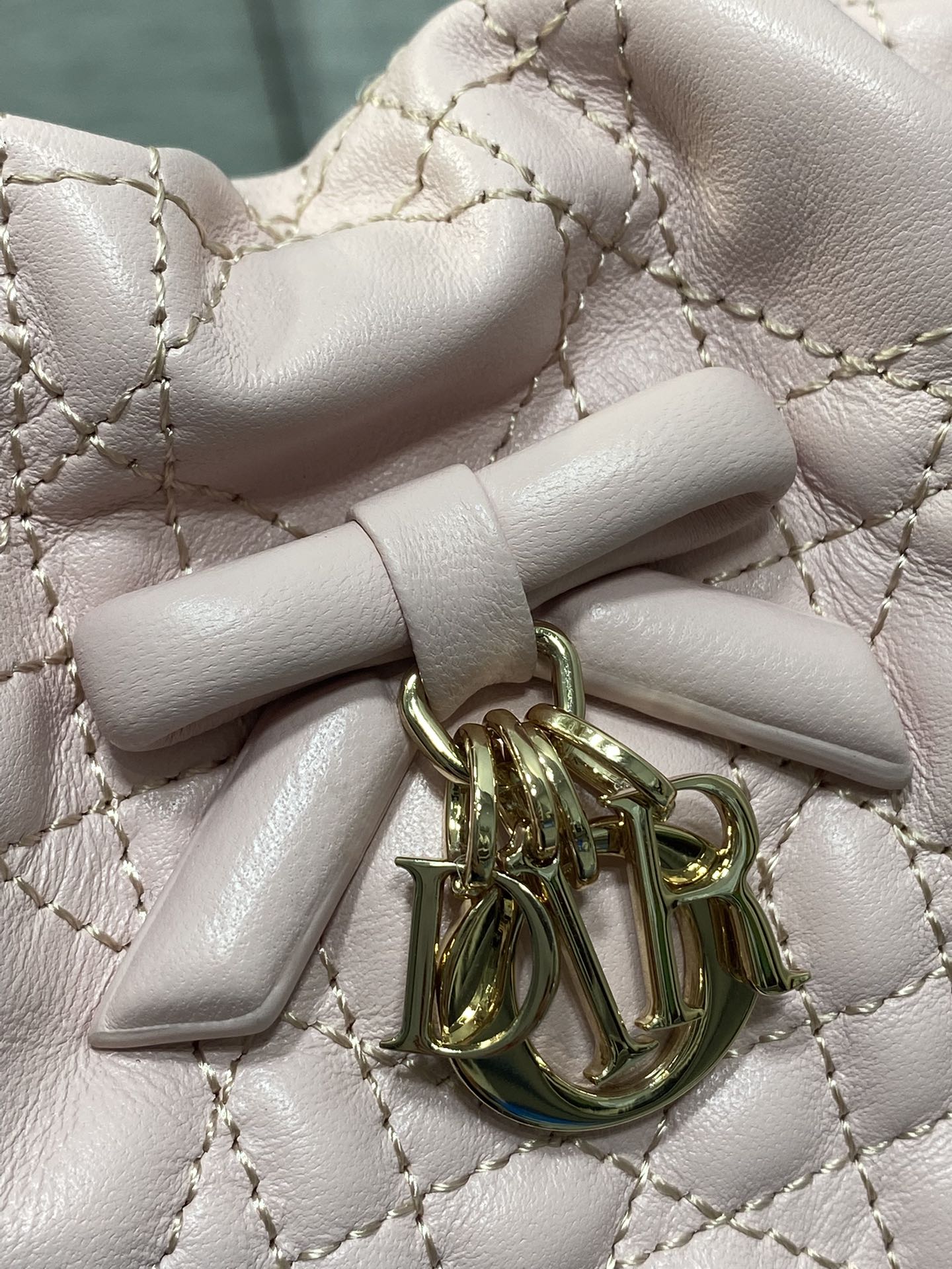 DIOR 26S ADIORABLE BUCKET BAG 20 IN LIGHT PINK LAMBSKIN