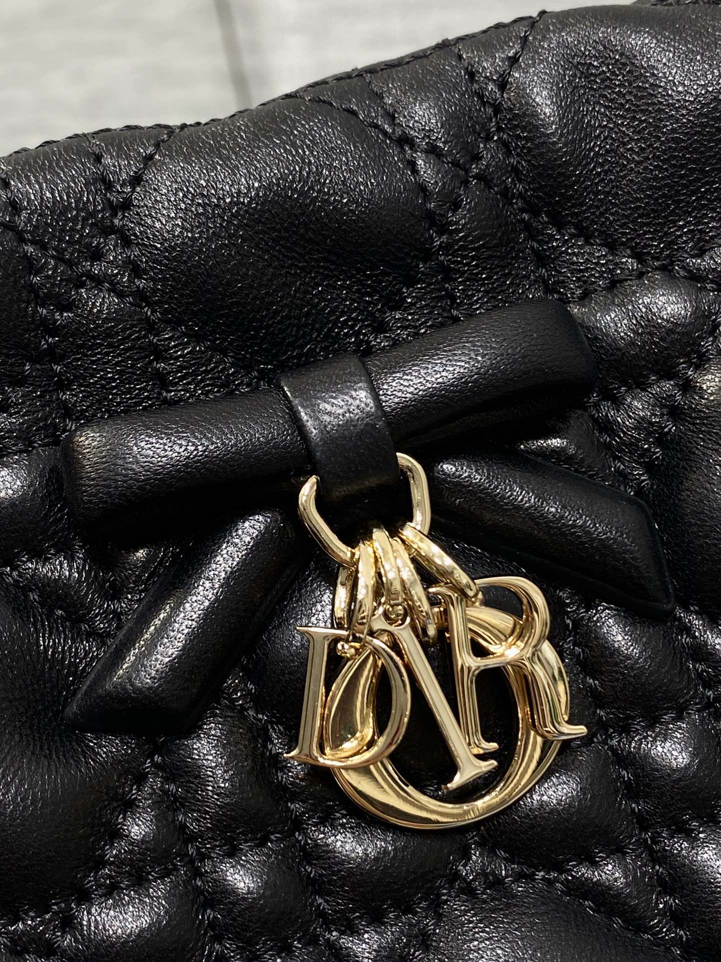 DIOR 26S ADIORABLE BUCKET BAG 20 IN BLACK LAMBSKIN