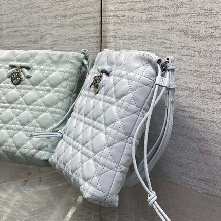 DIOR 26S ADIORABLE BUCKET BAG 20 IN LIGHT BLUE LAMBSKIN