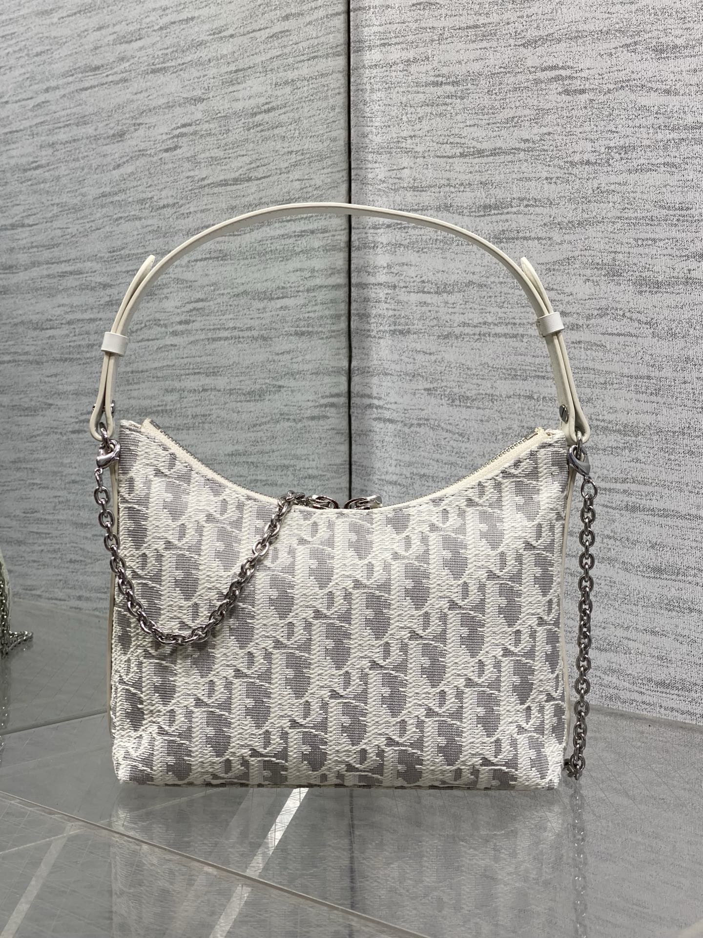 DIOR 26S MINI BAG 19 IN BEIGE OBLIQUE JACQUARD