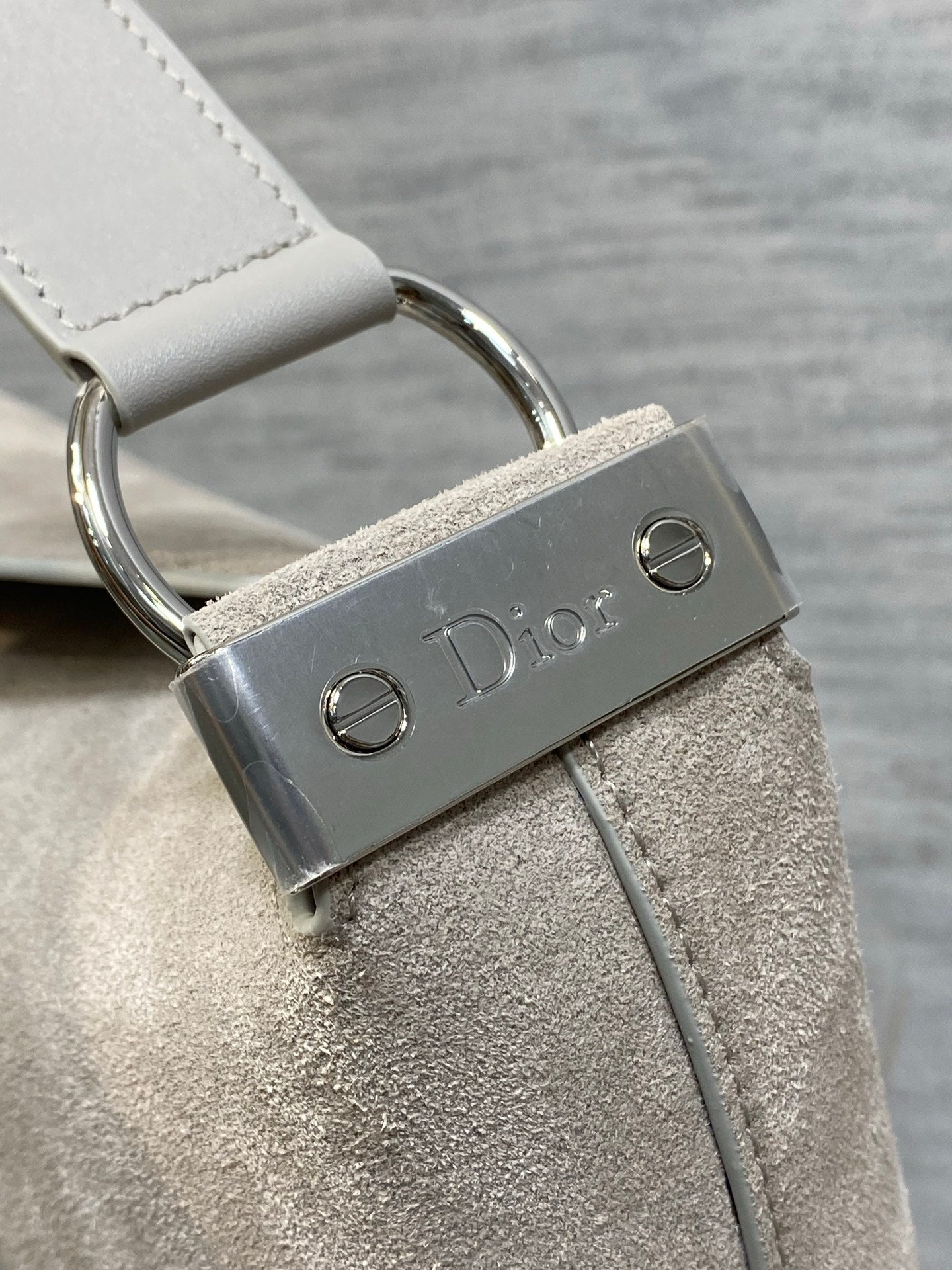 DIOR 26S MEDIUM BAG 31 IN GREY SUEDE