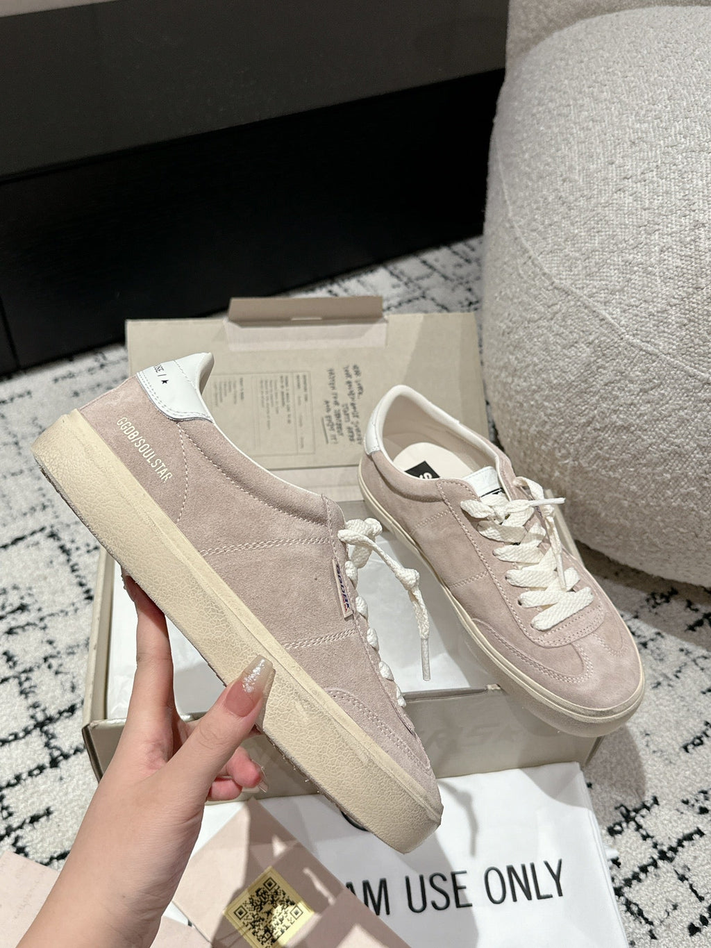 SOUL STAR SNEAKERS IN PINK SUEDE WHITE HEEL TAB