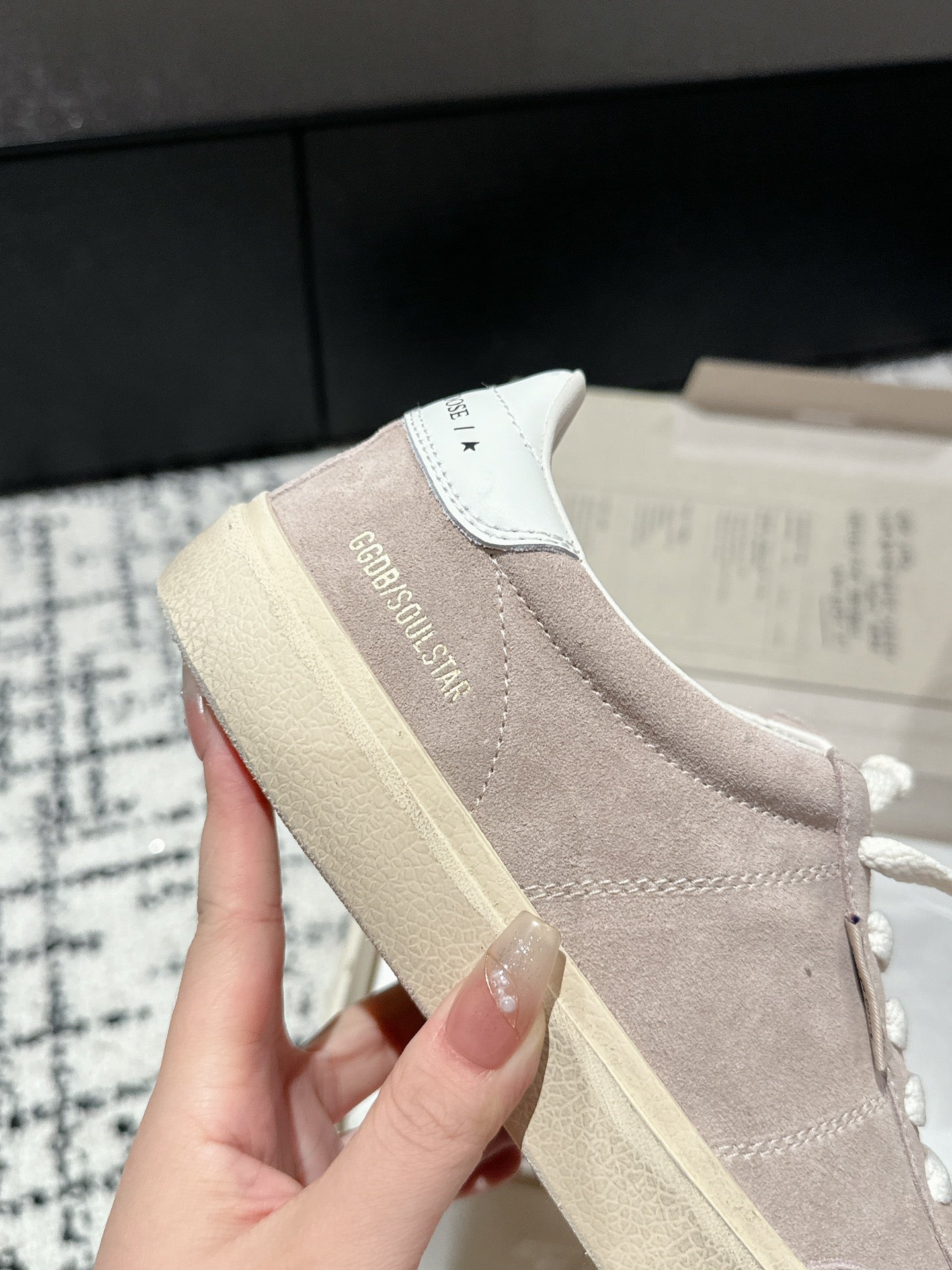 SOUL STAR SNEAKERS IN PINK SUEDE WHITE HEEL TAB