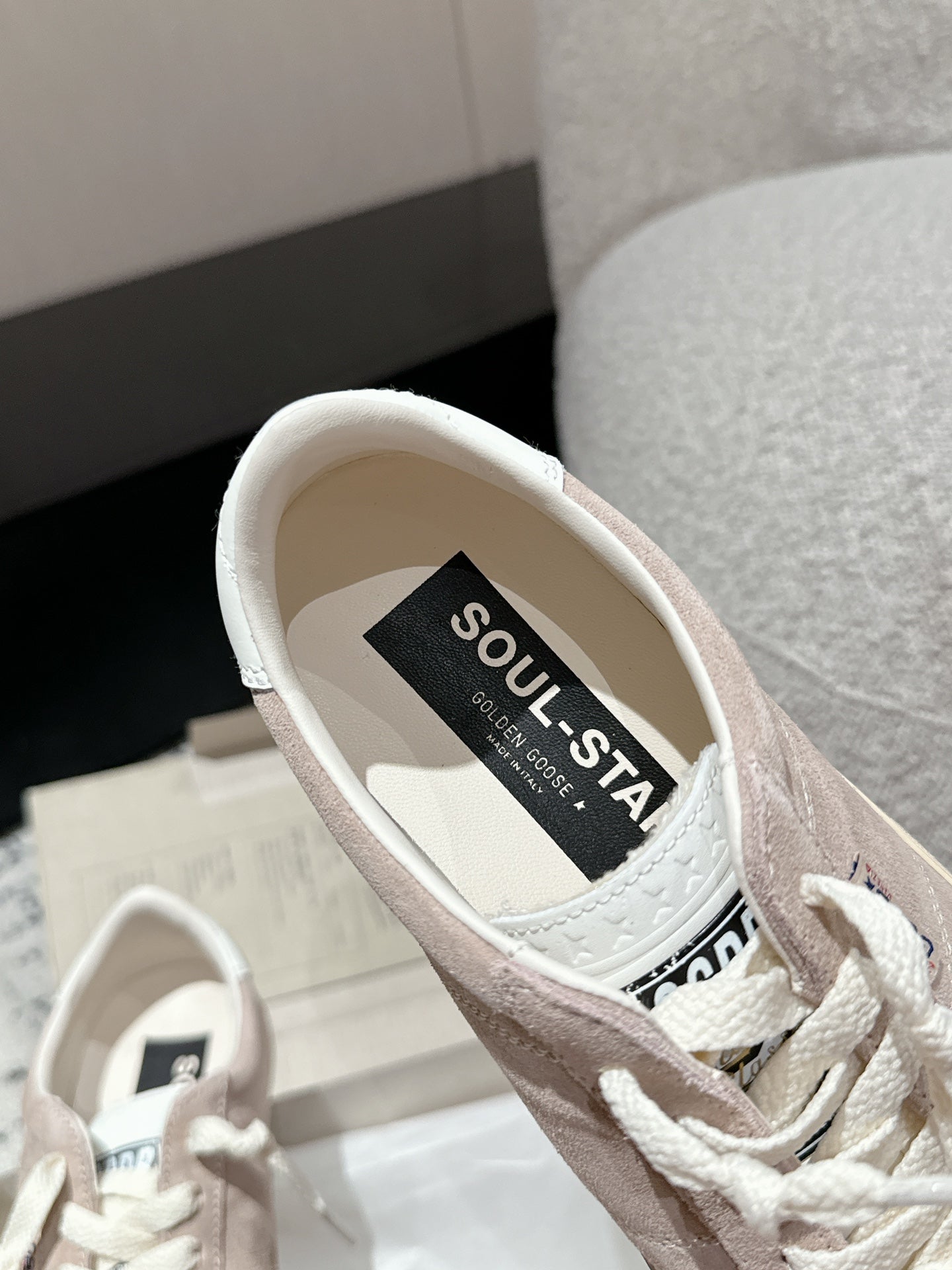 SOUL STAR SNEAKERS IN PINK SUEDE WHITE HEEL TAB