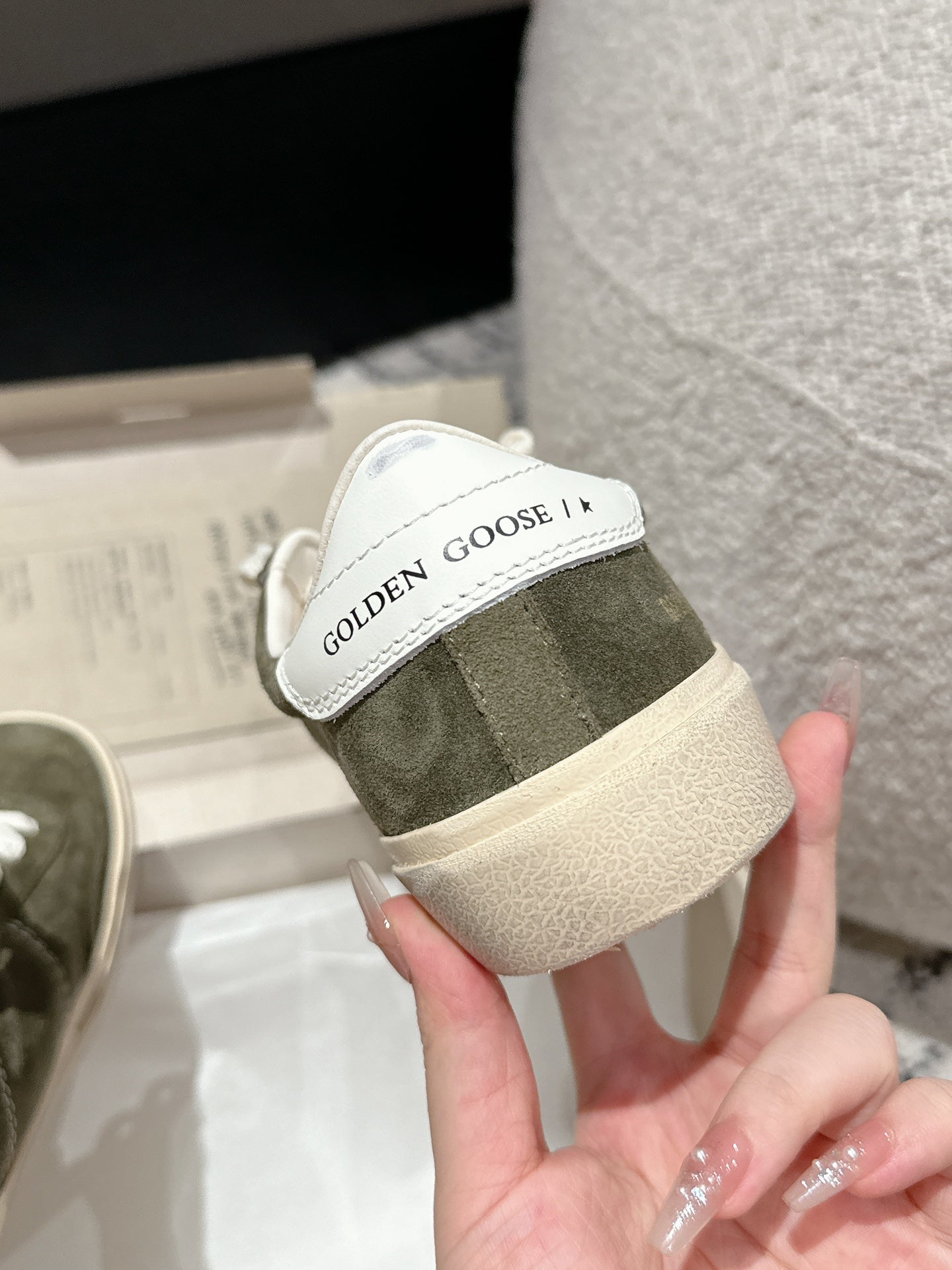 SOUL STAR SNEAKERS IN KELP GREEN SUEDE WHITE HEEL TAB