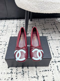 CHANEL 26S HIGH HEELS IN DARK RED LAMBSKIN WITH BOW