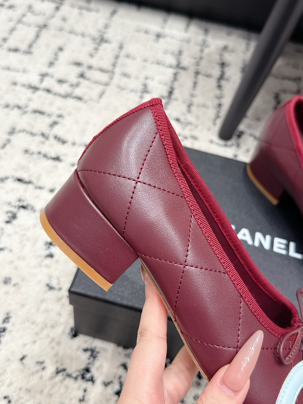 CHANEL 26S HIGH HEELS IN DARK RED LAMBSKIN WITH BOW