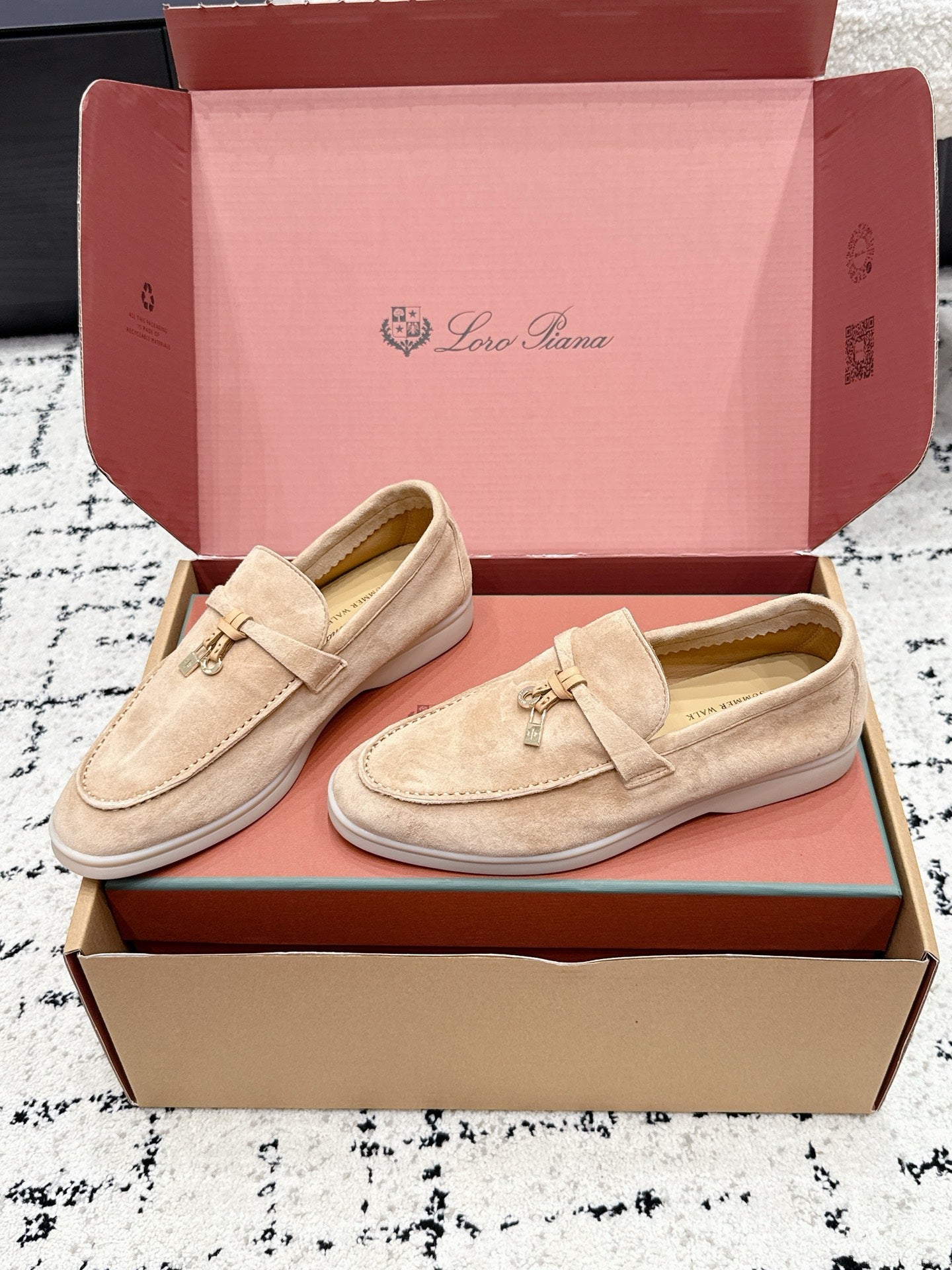 LP 26S SUMMER CHARMS WALK LOAFER IN DARK BEIGE SUEDE GOLD HARDWARE