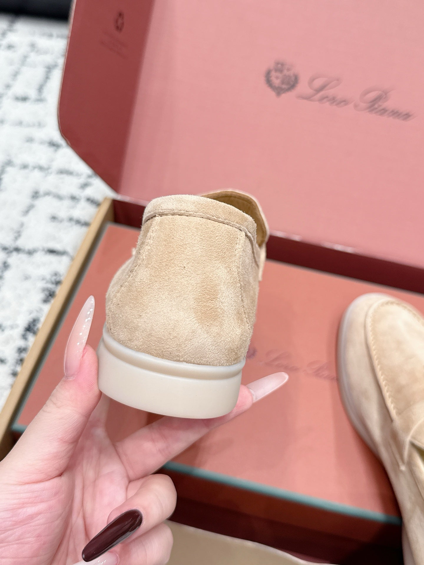 LP 26S SUMMER CHARMS WALK LOAFER IN DARK BEIGE SUEDE GOLD HARDWARE