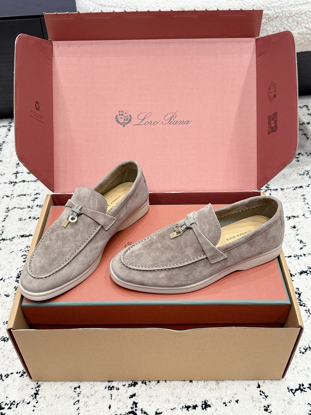 LP 26S SUMMER CHARMS WALK LOAFER IN LIGHT BROWN SUEDE GOLD HARDWARE