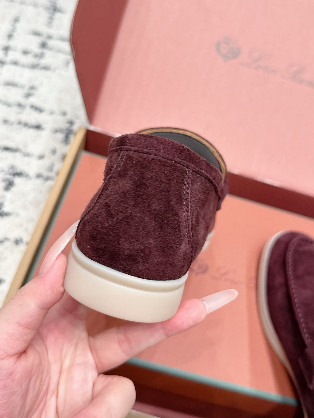 LP 26S SUMMER CHARMS WALK LOAFER IN BURGUNDY RED SUEDE GOLD HARDWARE