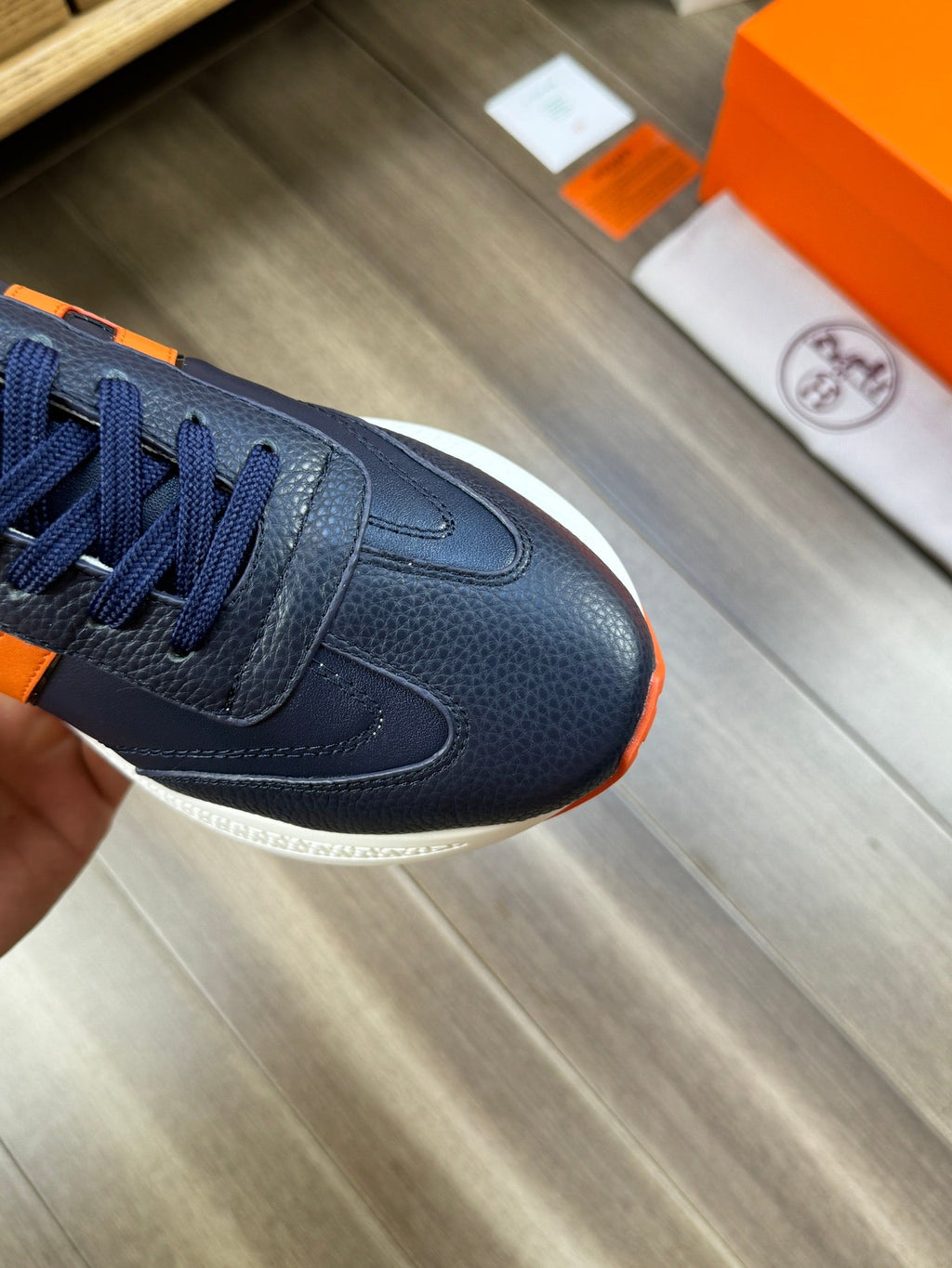 HM TRAIL SNEAKER DARK BLUE CALFSKIN