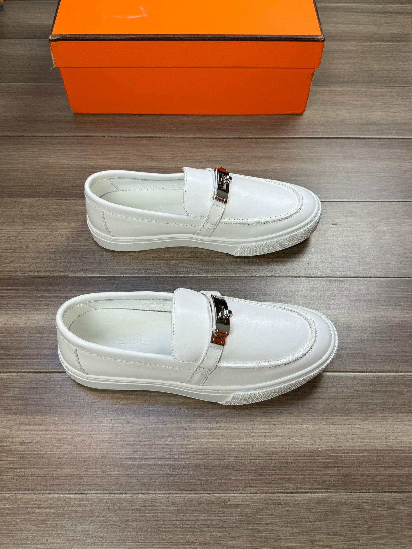 HM GAME SLIP-ON SNEAKER WHITE CALFSKIN