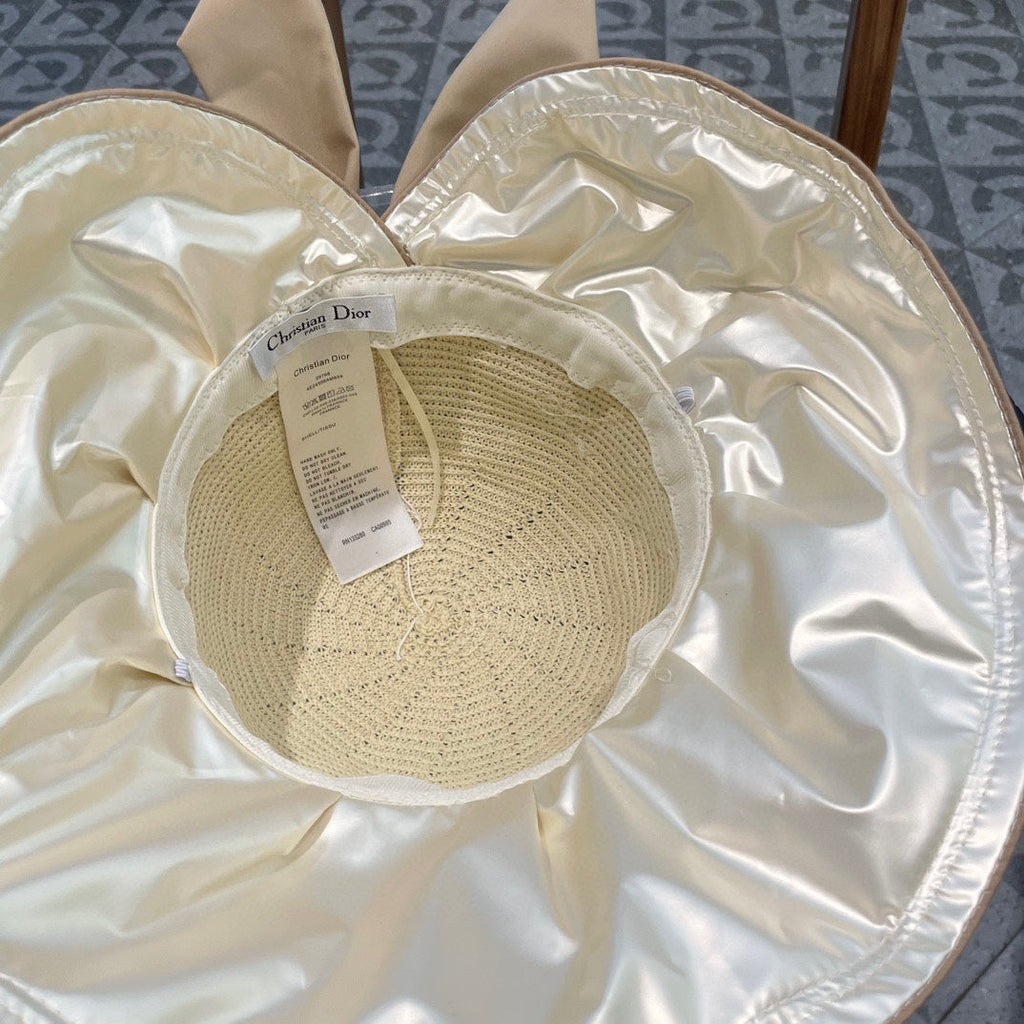 DIOR 26S MESH WIDE-BRIM HAT WITH BOW STYLE 36