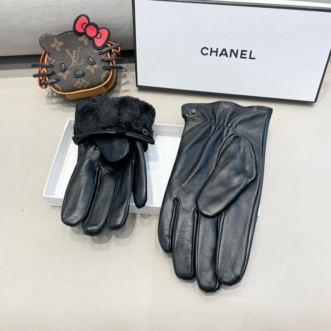 DOUBLE G GLOVES IN BLACK LAMBSKIN 370906