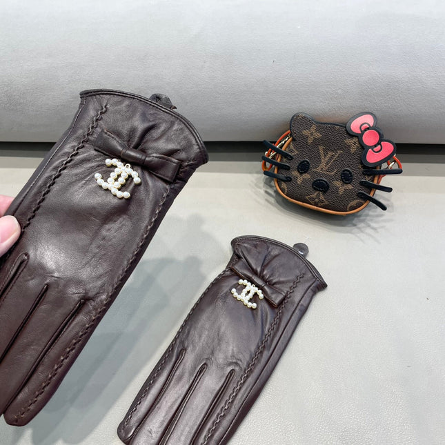 GLOVES IN BRUNETTE BROWN LAMBSKIN 415821
