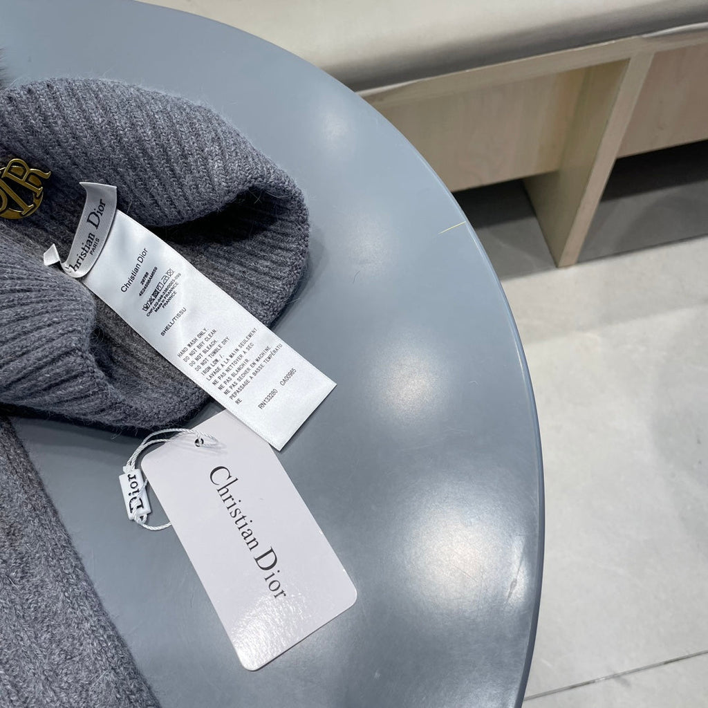 SET CLASSIC SCARF AND HAT IN GRAY CASHMERE AND RABBIT WOOL 433233