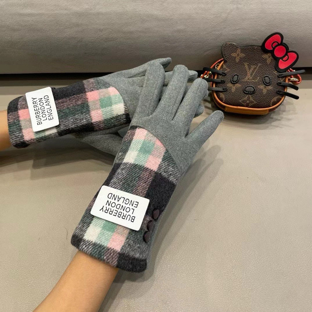 GLOVES IN RHINO GRAY MIX COLORFUL WOOL 453750