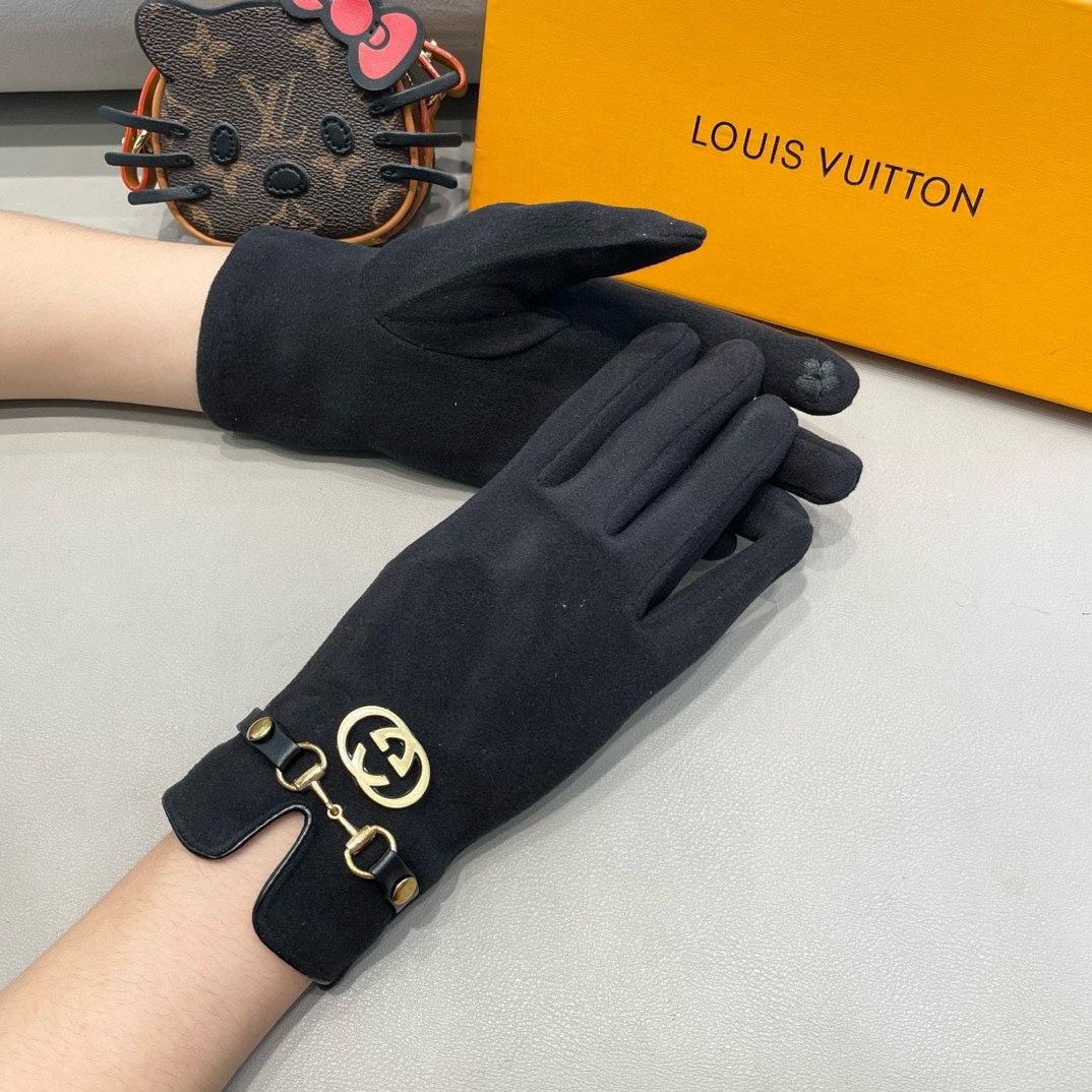 GLOVES IN BLACK CASHMERE 460077