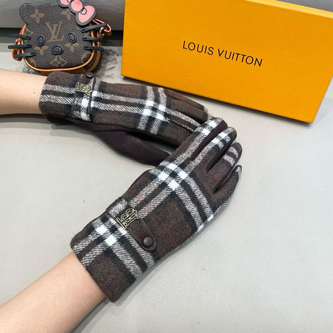 GLOVES IN CHOCOLATE BROWN WOOL 462397