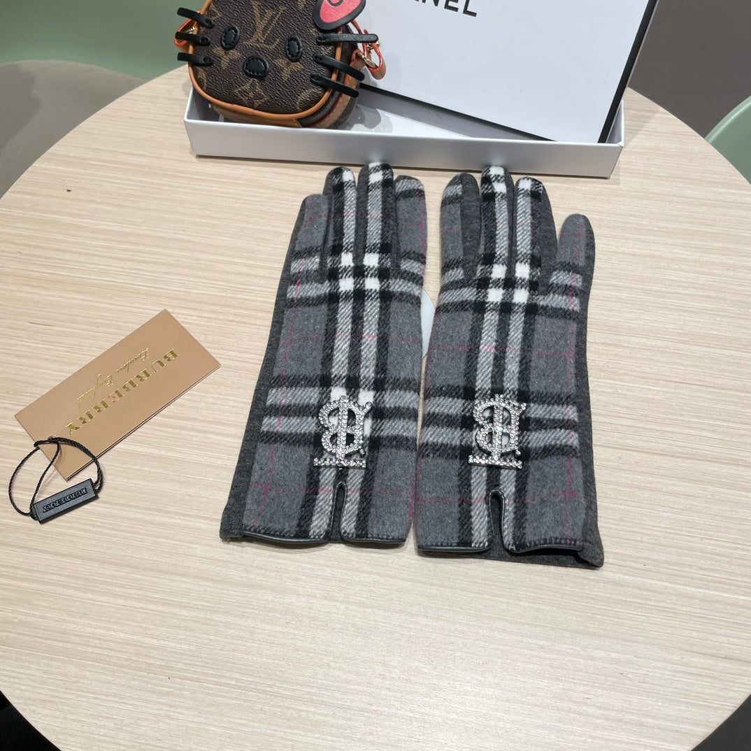 GLOVES IN GRAPHITE GRAY WOOL 463815