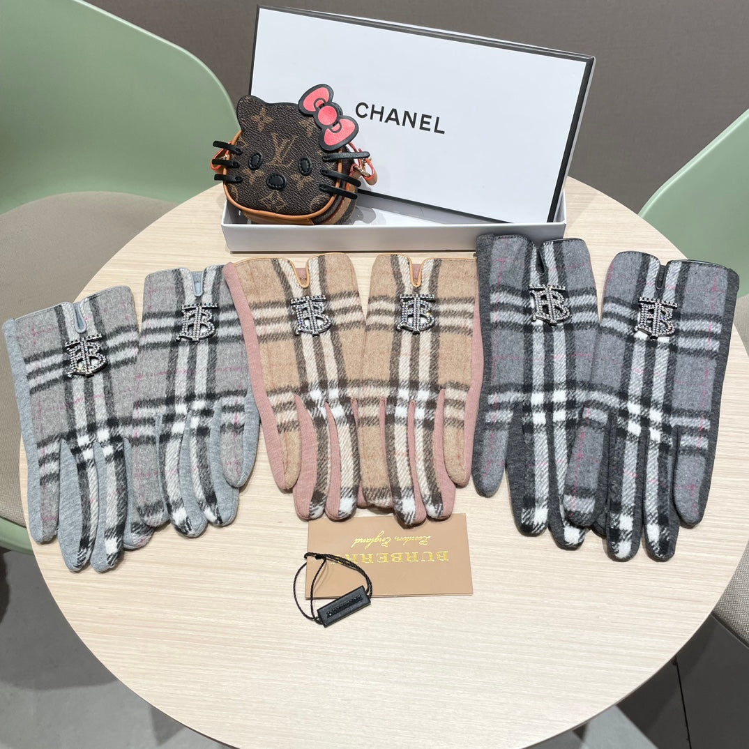 GLOVES IN GRAPHITE GRAY WOOL 463815