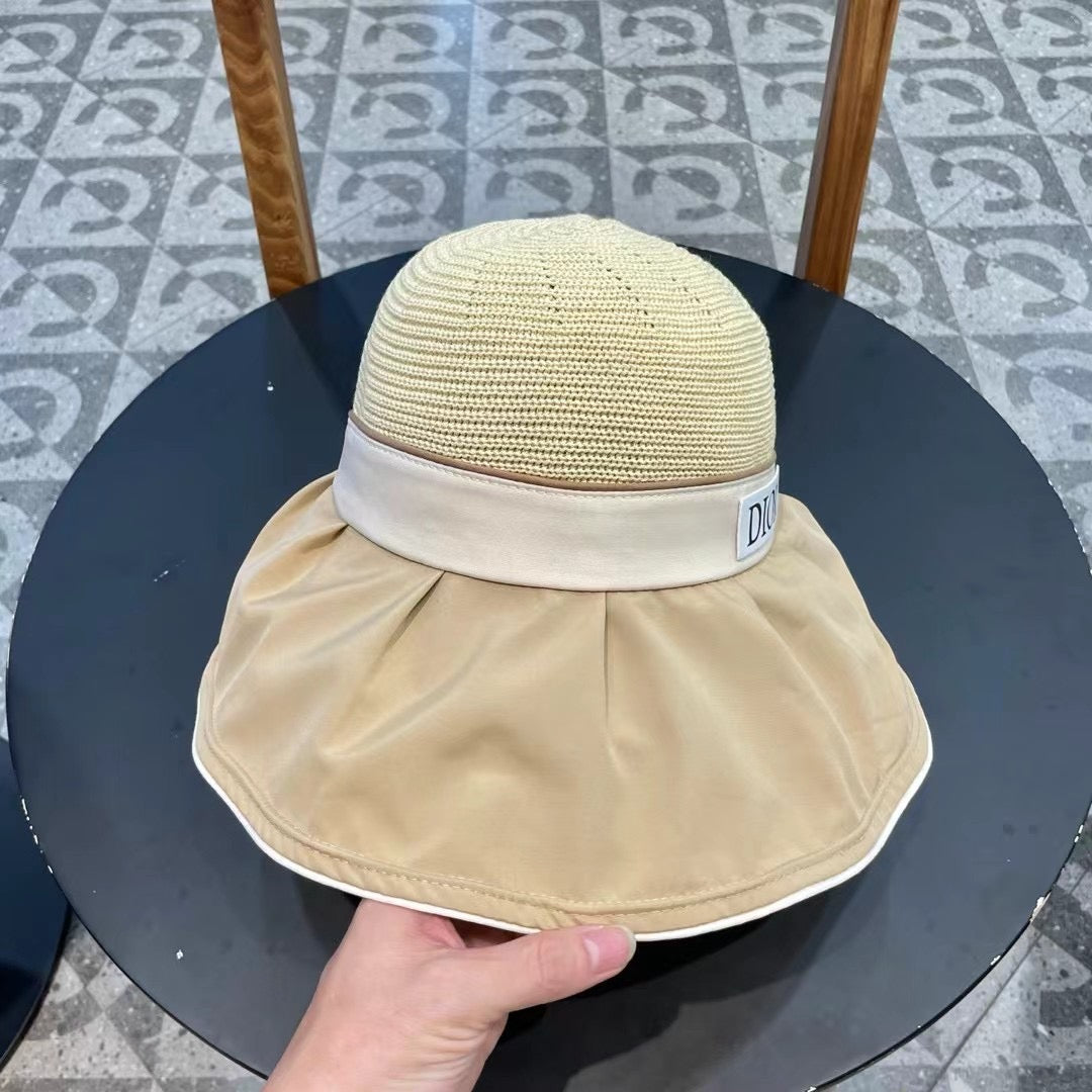 DIOR 26S MESH WIDE-BRIM HAT WITH BOW STYLE 35