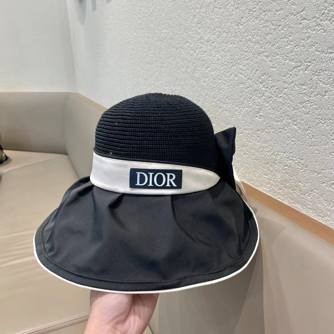 DIOR 26S MESH WIDE-BRIM HAT WITH BOW STYLE 34