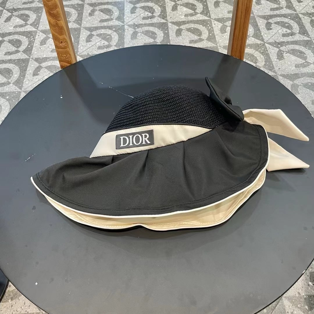 DIOR 26S MESH WIDE-BRIM HAT WITH BOW STYLE 34
