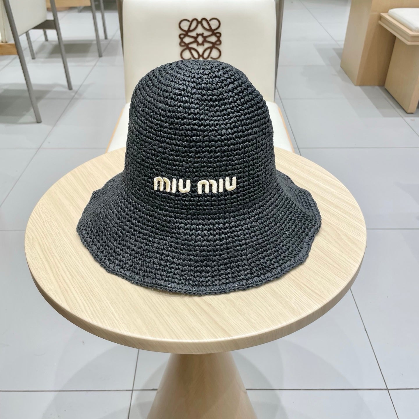 MIUMIU RAFFIA BUCKET HAT STYLE 71