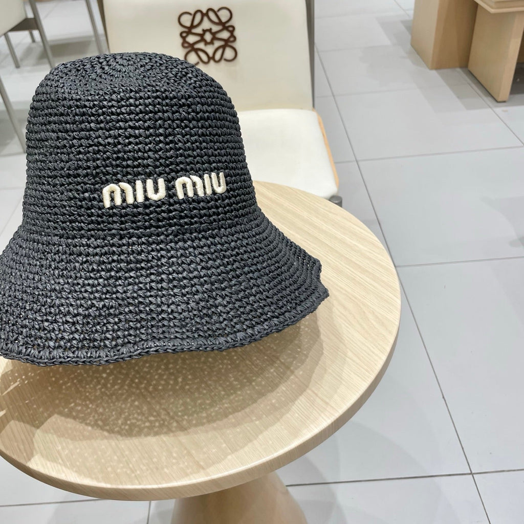 MIUMIU RAFFIA BUCKET HAT STYLE 71