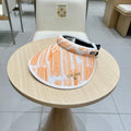 VISOR HAT MODEL 652202 IN ORANGE AND WHITE FABRIC