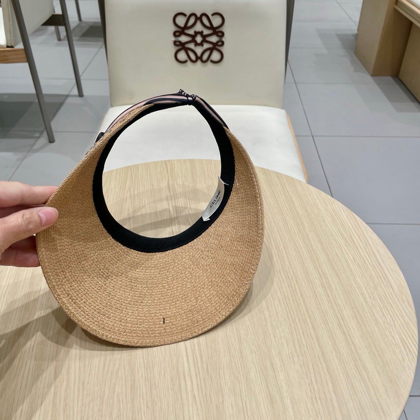VISOR HAT MODEL 652214 IN NATURAL WOVEN STRAW