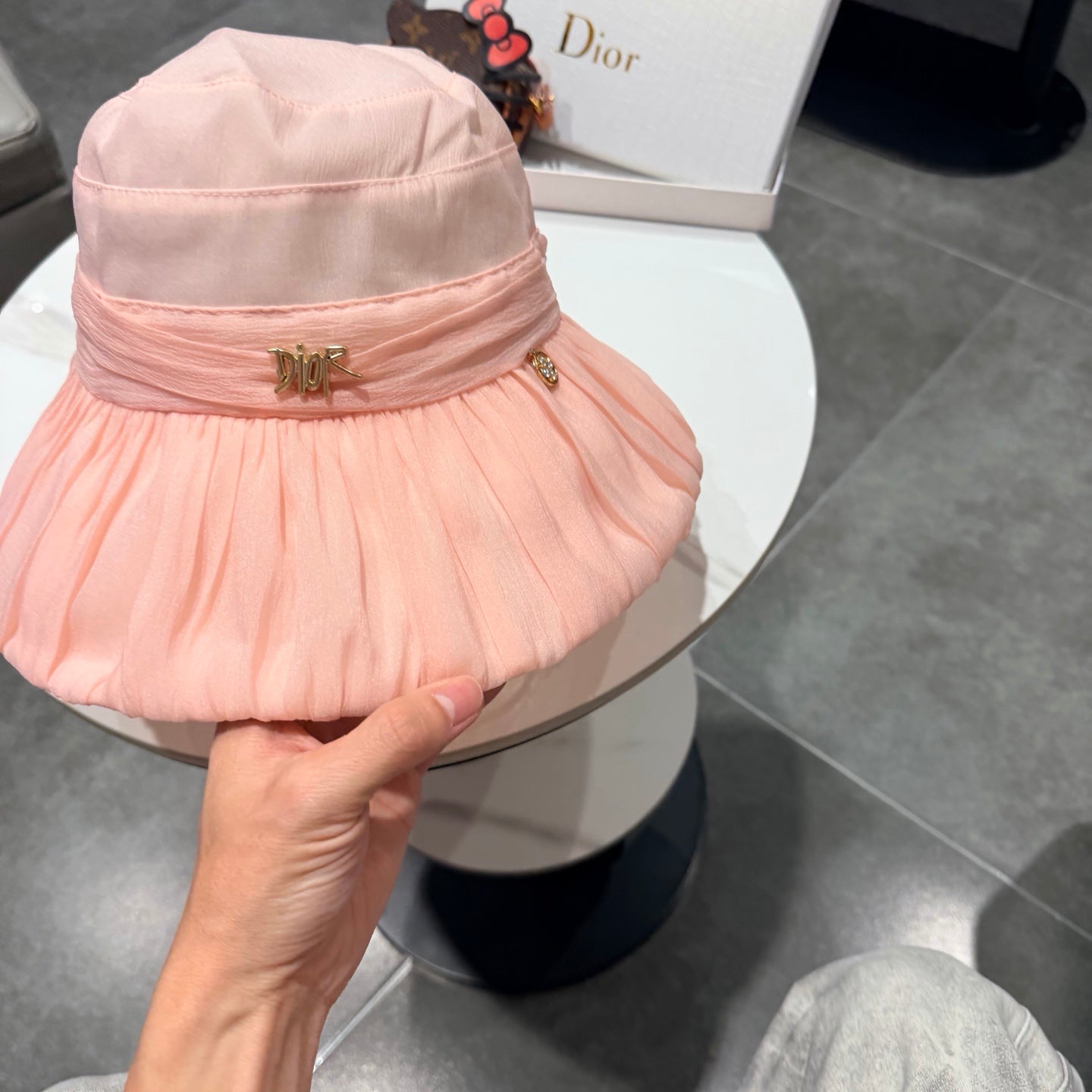 DIOR 26S PLEATED WIDE-BRIM BUCKET HAT STYLE 14