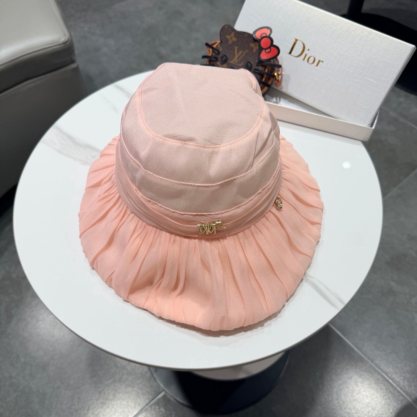 DIOR 26S PLEATED WIDE-BRIM BUCKET HAT STYLE 14
