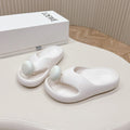 LOEWE 26S PEBBLE TOE-POST SLIDES IN WHITE EVA