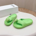 LOEWE 26S PEBBLE TOE-POST SLIDES IN LIGHT GREEN EVA