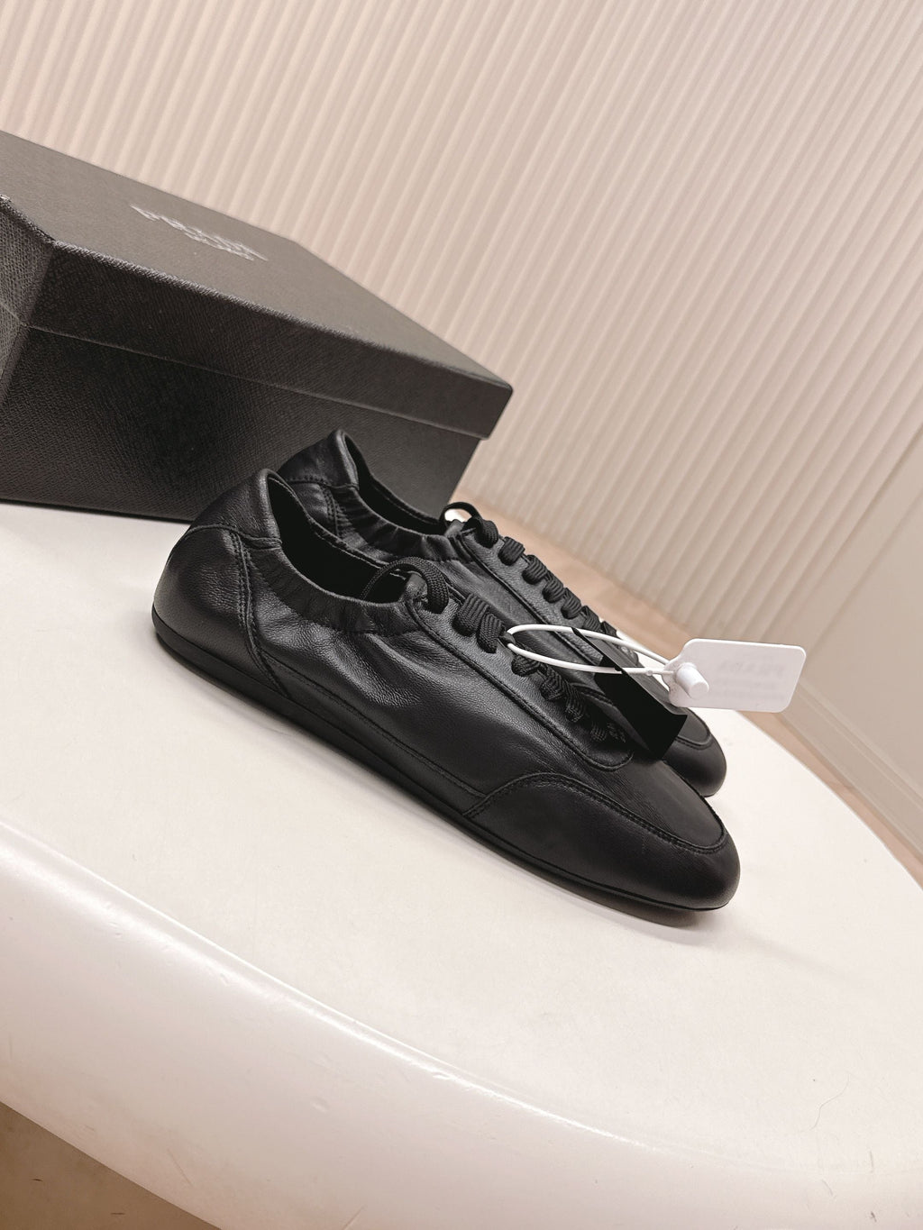 PRADA 26S MARY JANE SHOES IN BLACK CALFSKIN